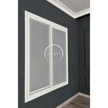 Serin Home Collection Gece Gündüz Katlanabilir Gri Çiftli Plise Perde, Cam Balkon Perdeleri, Pvc Pencere Perdeleri