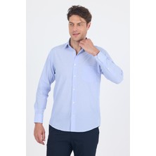 Mavi Uzun Kol Pamuklu Basic Comfort Fit Gömlek 1004250002