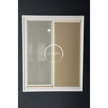 Serin Home Collection Gece Gündüz Katlanabilir Koyu Krem Çiftli Plise Perde, Cam Balkon Perdeleri, Pvc Pencere Perdeleri