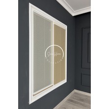 Serin Home Collection Gece Gündüz Katlanabilir Koyu Krem Çiftli Plise Perde, Cam Balkon Perdeleri, Pvc Pencere Perdeleri