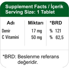 Happy More HappyMore Demir ve Vitamin C İçeren 30 Tablet Takviye Edici Gıda