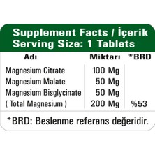 Happy More Happymore Magnezyum Malat Bisglisinat ve Sitrat Kompleksi İçeren 50 Çentikli Tablet Takviye Edici Gıda
