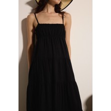 Babokah Askılı Maxi Elbise