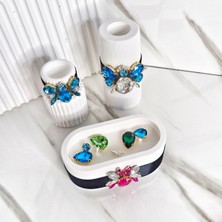 3 Lü Mumluk Arı Figürlü Deniz Kabuğu Kristal Taşlı Özel Tasarım %100 Doğal Soya Wax Mum