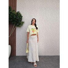 Müslin Katlı Uzun Etek