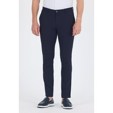 Lacivert Yandan Cepli Casual Slim Fit Pantolon 1003250164