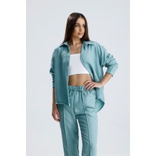 Sienza Kadın Oversize Alt Üst Takım – Gömlek ve Lastikli Pantolon Ikili Set