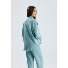 Sienza Kadın Oversize Alt Üst Takım – Gömlek ve Lastikli Pantolon Ikili Set