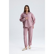 Sienza Kadın Oversize Alt Üst Takım – Gömlek ve Lastikli Pantolon Ikili Set