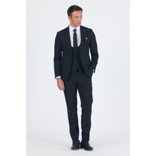 Siyah Düz Bez Ayağı Mono Yaka 2 Düğme 6 Drop Slim Fit Basic Takım Elbise 1001250186_001