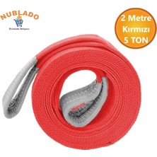 Vinç Sapan Polyester Spanzet 5 Ton 2 Metre Kırmızı Sağlam Yük Kaldırma Taşıma Indirme Caraskal Halat