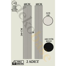 Dekobase Açık Gri (2 Adet) 60X240CM Yeni Nesil Akustik Ahşap Duvar Paneli