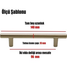 10 Adet Lowboylu 96 mm Metal Saten Renk Mobilya Mutfak Dolap Çekmece Dolabı Kulpu Kulbu Kulpları
