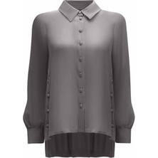 Miss Dalida Düğme Detaylı Cupro Gömlek T25Y-3002