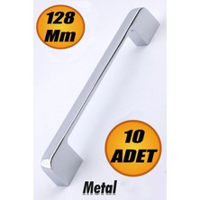 10 Adet Sare Kulp Mobilya Mutfak Dolabı Çekmece Dolap Kulpları Kapak Kulpu Kulbu Krom Renk 128 mm Me