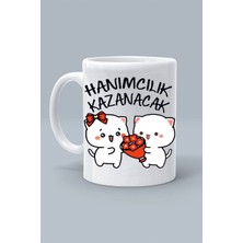 Hanımcılık Kazanacak Moddo Tasarım Baskılı Klasik Kupa Bardak