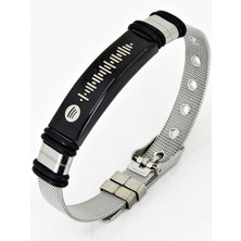 Takı Dükkanı Spotify Şarkı Kodlu Hasır Kemer Kordon Çelik Unisex Bileklik SCB13C