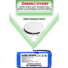 Global Batarya Xiaomi Mi Vacuum Mop 2in1 Essential Akıllı Robot Süpürge Bataryası Model: Mjstg1 14.4V 2500MAH Pil
