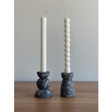 Moonlight Grey Elaria 2'li Dekoratif Şamdan, Mumluk