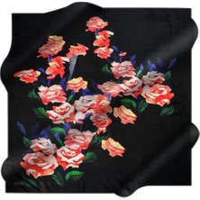 Aker Sura Ipek Eşarp Nostalji Siyah Renk  7676-311