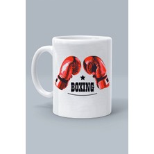 Boxıng Kırmızı Eldiven Boks Tasarım Baskılı Beyaz Klasik Kupa Bardak