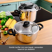 Karaca Perfect Gray İndüksiyon Tabanlı Düdüklü Tencere Seti 4+6 Litre