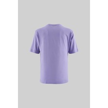 Erkek Basic Relaxed Ince Pamuklu Lila Tişört