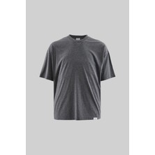 Erkek Basic Super Pamuklu Oversize Füme Tişört