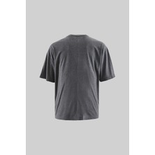 Erkek Basic Super Pamuklu Oversize Füme Tişört