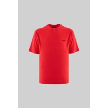 Erkek Basic Relaxed Ince Pamuklu Nar Tişört