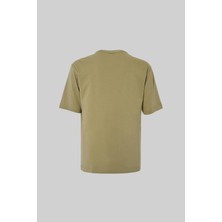 Erkek Basic Relaxed Ince Pamuklu Küf Yeşili Tişört