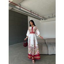 Atlas Kumaş & Pilise Detaylı Elbise