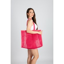 Pembe Plaj Ve Alışveriş Çantası
