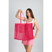 Pembe Plaj Ve Alışveriş Çantası