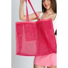 Pembe Plaj Ve Alışveriş Çantası