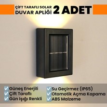 Upway Güneş Enerjili Çift Taraflı Dekoratif Duvar Lambası Solar Aplik 2 Adet