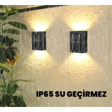 Upway Güneş Enerjili Çift Taraflı Dekoratif Duvar Lambası Solar Aplik 2 Adet