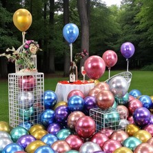 25 Adet Renkli Krom Balon Parlak Metalik Krom Renkli Balon Helyum Gazına Uçan Balona Uygundur