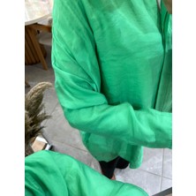 Nuss Oversize Düğmeli Gömlek Yeşil 3001