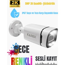 Exitcam 4'lü Ip Kamera Seti 5mp 2k+ Sesli + Gece Renkli + 320GB HDD + Cat6 + Poe Switch + Nvr