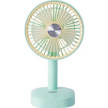Everest EFN-510 Yeşil- Sarı 1200MAH 5 Inç 3 Hız Kademeli Dönebilen Masaüstü USB Fan