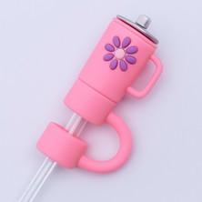 Belirtilmemiş Stanley Termos Uyumlu Stanley  10MM Için Pipet Tıpası Çiçekli Pipet Kapağı Quencher Pipet Tıpası