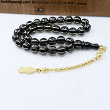 Pirinç Işlemeli Gürcistan Oltu Taşı (10X 10 Mm) TP001725