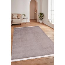 Puffy Bej Yumuşak Peluş Halı | Kaymaz, Yıkanabilir, Salon Mutfak Antre Için Halı Yolluk