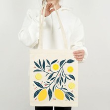 Limon Desenli Canvas Çanta