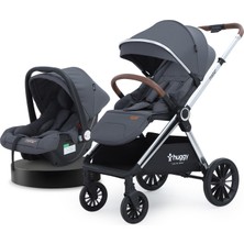 Huggy Mate 5 in 1 Extra Parlak Çift Yönlü Antrasit Travel Bebek Arabası