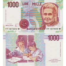 Banknoting Italya 1000 Liret 1990 Çil Kondisyon.