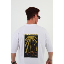 Totaldefeated-Oversize Tişört | Sırt Baskılı – Minimal Göğüs Desenli Unisex Tshirt