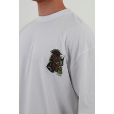 Old Tech-Oversize Tişört | Sırt Baskılı – Minimal Göğüs Desenli Unisex Tshirt