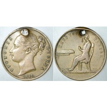 Banknoting Birleşik Krallık Oyun Jetonu 1846 Keep Your Temper. Kraliçe Vıctorıa 22 mm Çapında.